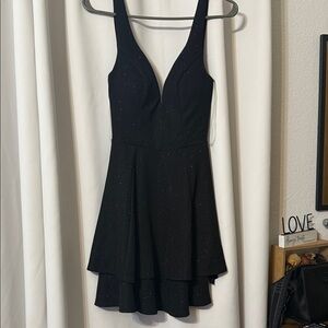 Emerald Sundae Black Sparkle Mini Dress